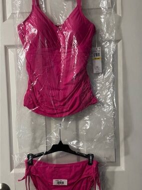 Anne Cole Hot Pink Two-Piece Swim Set